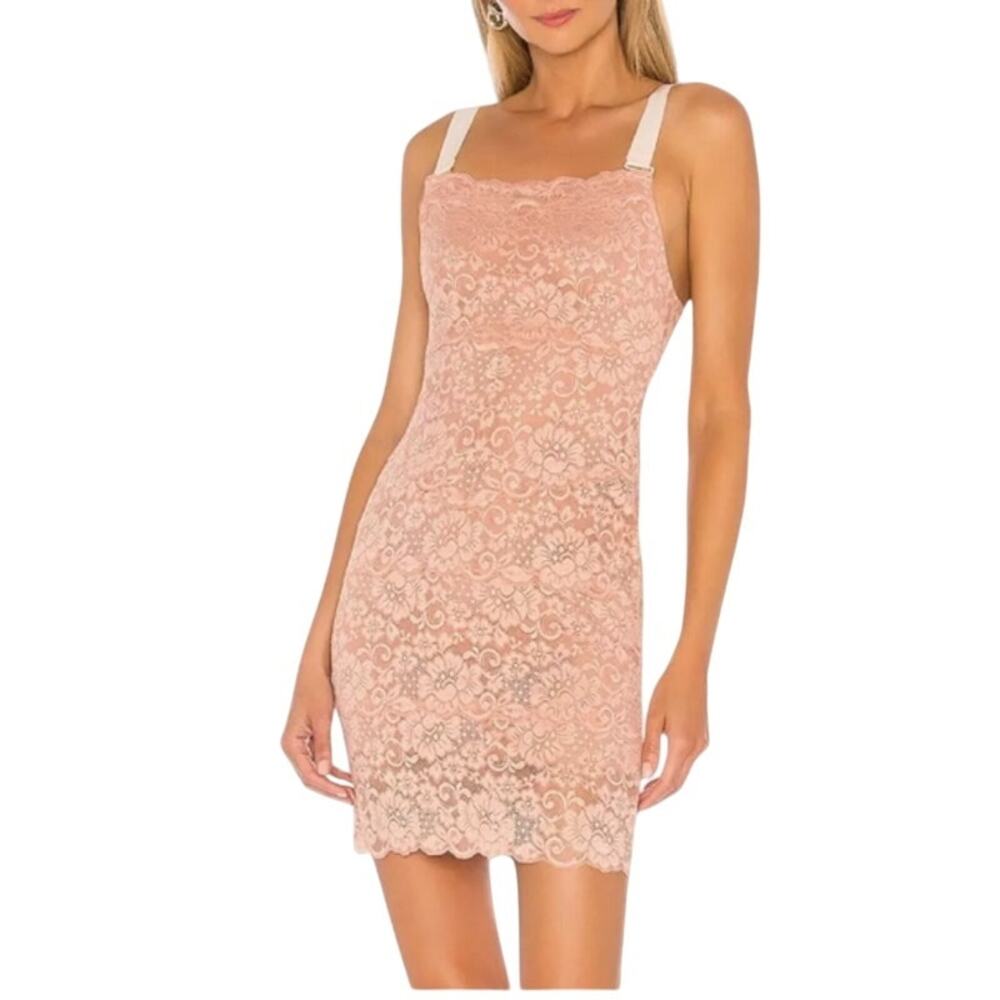 We are HAH Lace Slip Dress Revolve Size XS Tight Squeeze Copper Rose NWT